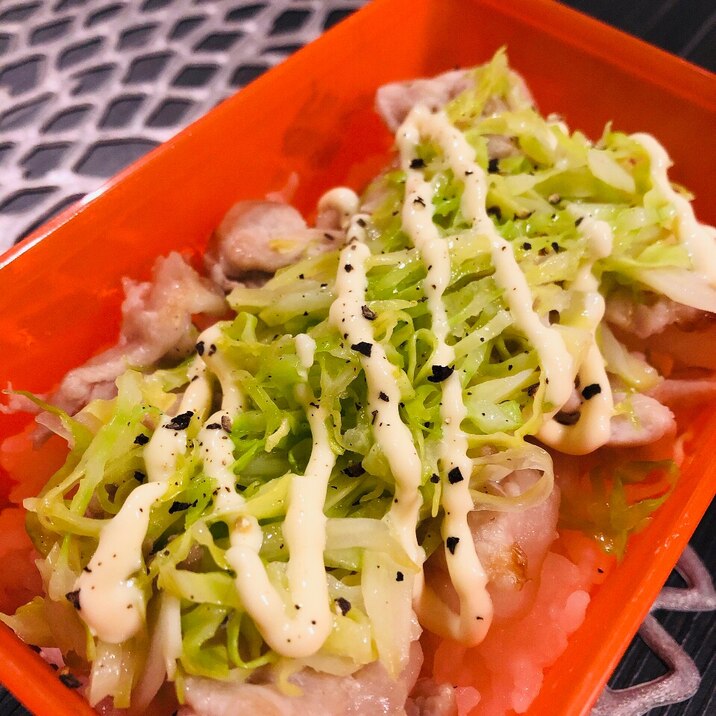 【お弁当◎50g豚肉で】炒め千切りキャベツ丼